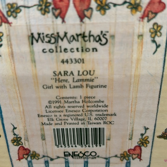 NWT ENESCO 1991 Miss Martha's Collection, Sara Lou, “Here Lammie" 443301 - Picture 12 of 12